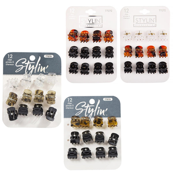 Stylin Hair Clips, 12 Count