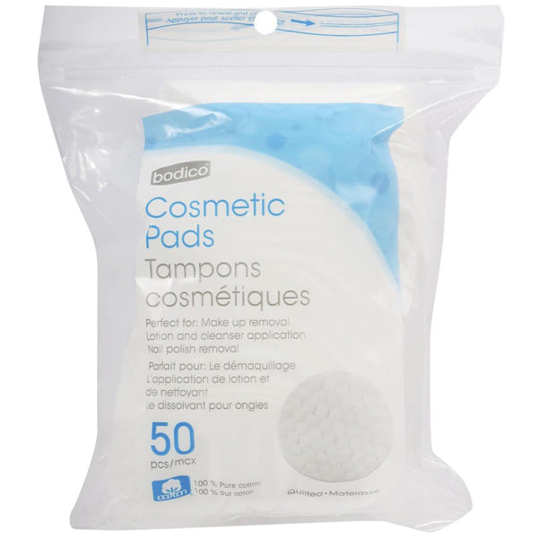Bodico Large Quilted Cosmetic Pads, 50 Count