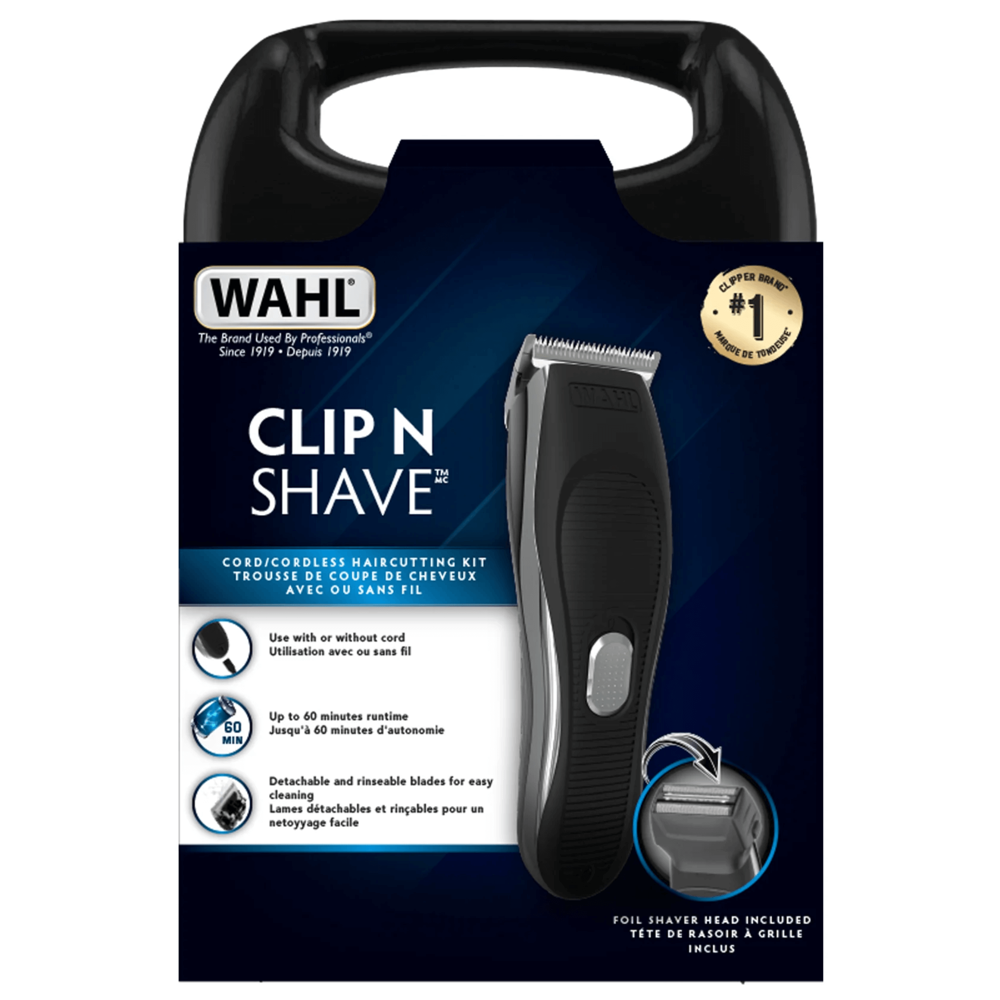 Wahl Clip 'n Shave Cord/Cordless Haircutting Kit, 15-Piece