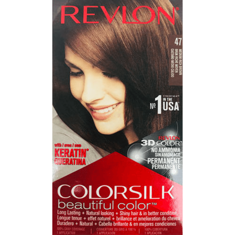 Revlon ColorSilk Hair Colour, 47 Medium Rich Brown