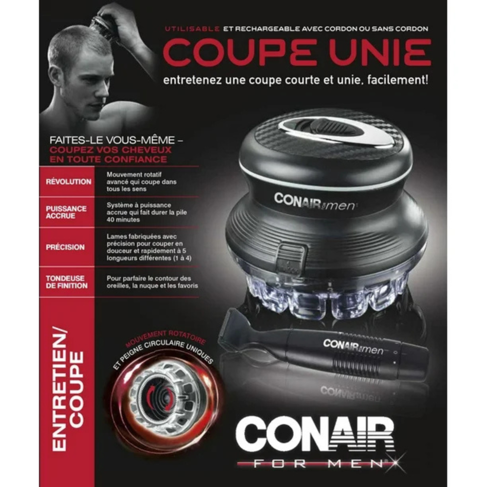 Conair Even Cut Rotary Haircut Kit with Trimmer