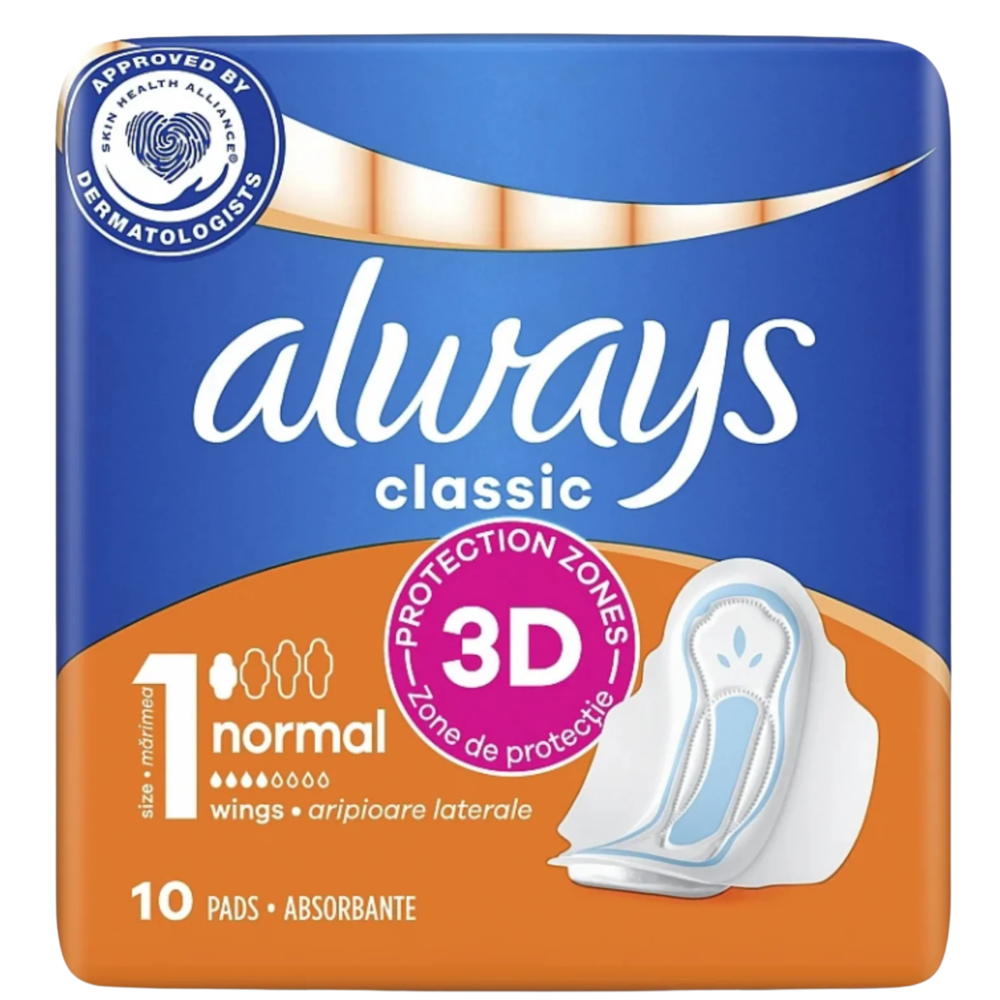 Always Classic Pads, Normal, 10 Count