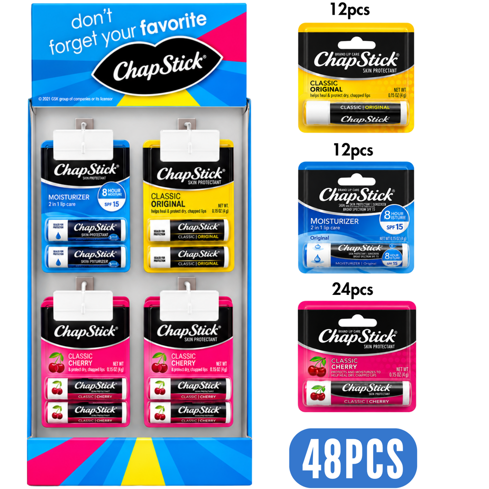 ChapStick Classic Lip Balm, Assorted, 4 g