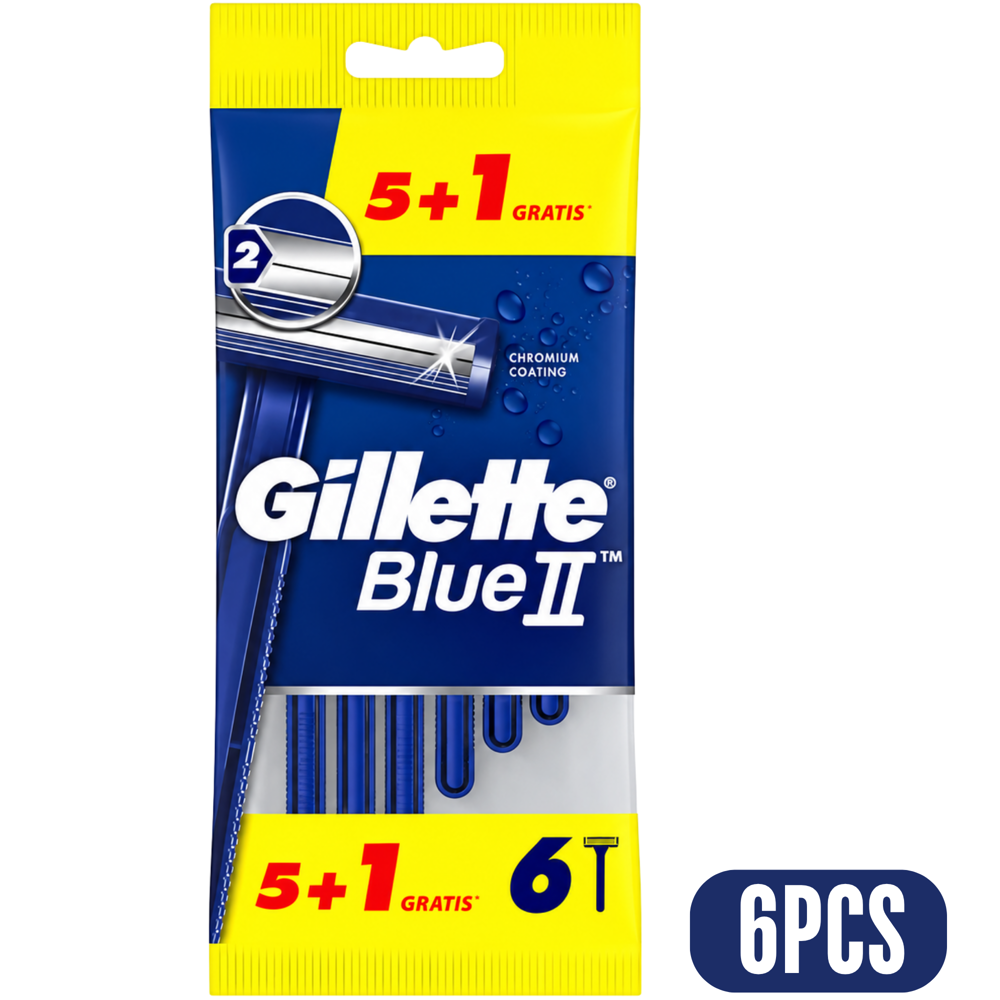 Gillette Blue II Disposable Razors, 6-Pack