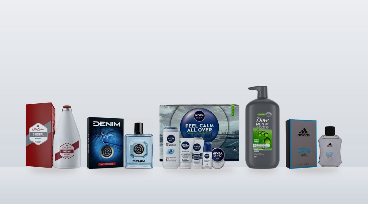 For Him collection: men's grooming from Old Spice, Denim, NIVEA Men, Dove Men+Care and Adidas