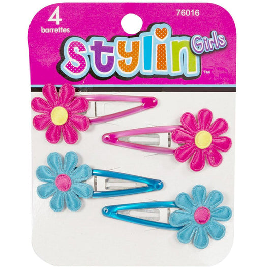 Stylin Flower Snap Barrettes, 4-Piece