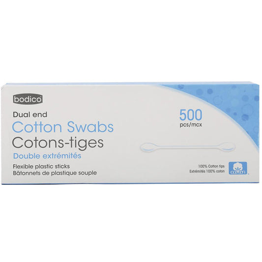 Bodico Cotton Swabs, 500 Count