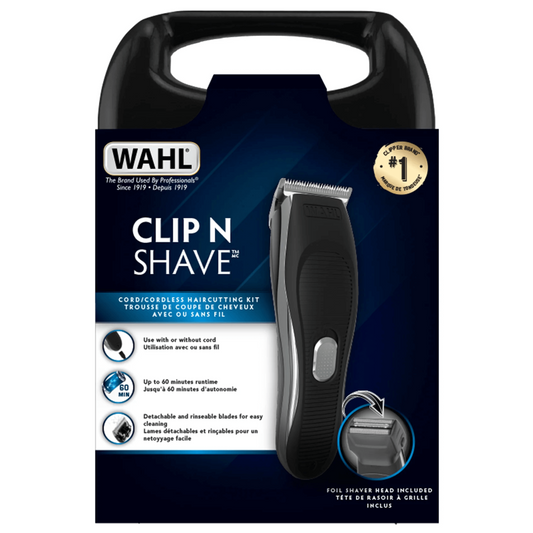 Wahl Clip 'n Shave Cord/Cordless Haircutting Kit, 15-Piece