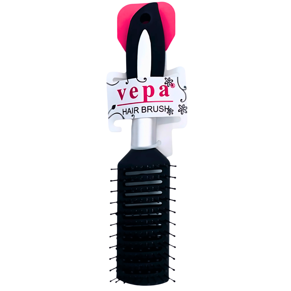 Hair Brush, Silver & Black