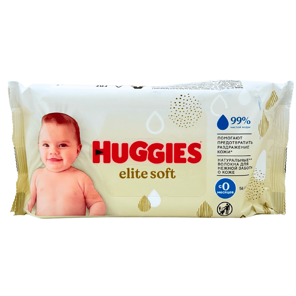 Huggies Elite Soft Baby Wipes, 56 Count