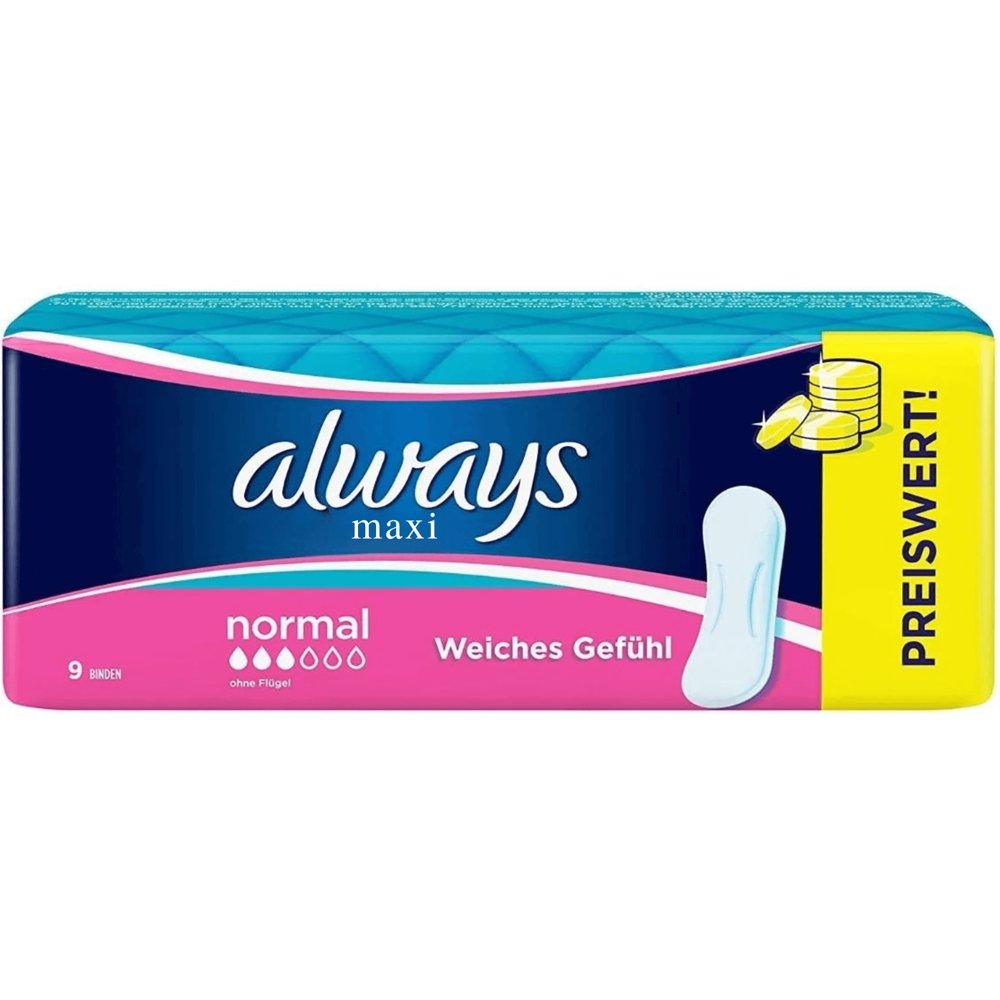 Always Maxi Pantiliners, 9 Count