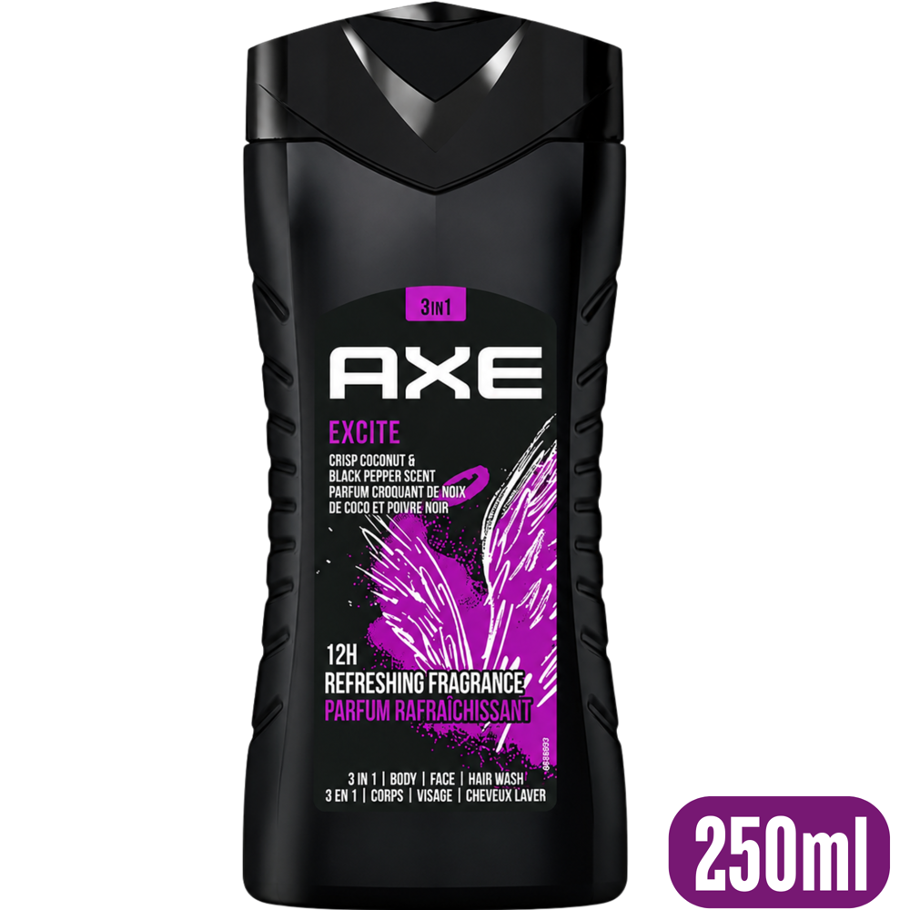 AXE Excite 3-in-1 Body Wash, 250 mL