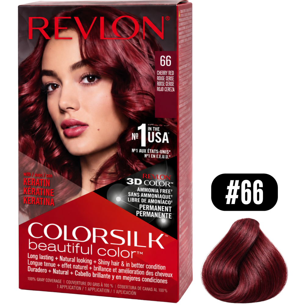 Revlon ColorSilk Hair Colour, 66 Cherry Red