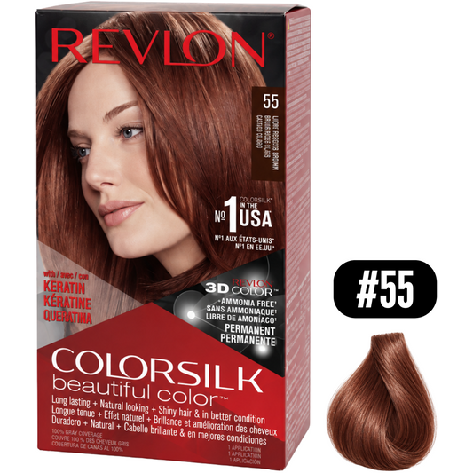 Revlon ColorSilk Hair Colour, 55 Light Reddish Brown