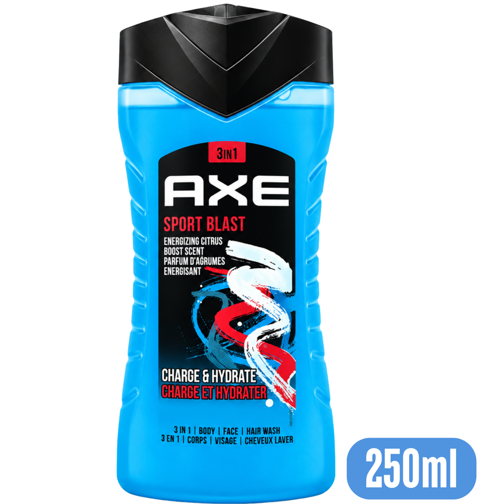AXE Sport Blast 3-in-1 Body Wash, 250 mL