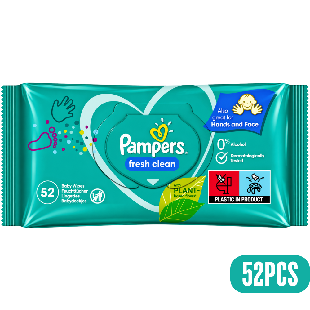 Pampers Fresh Clean Baby Wipes, 52 Count