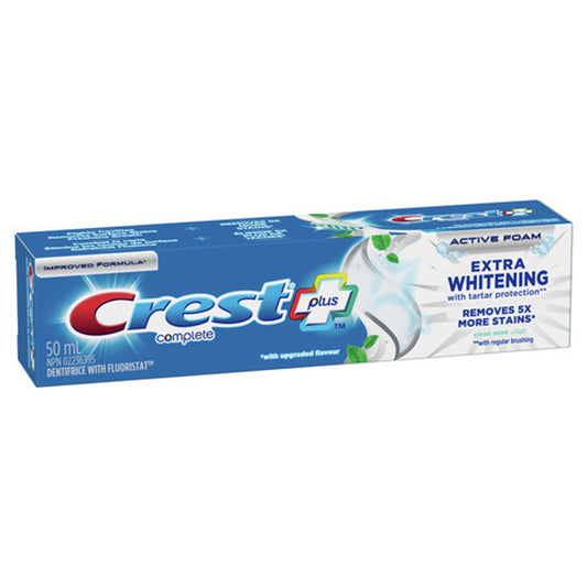Crest Complete Plus Extra Whitening Toothpaste with Tartar Protection, 50 mL