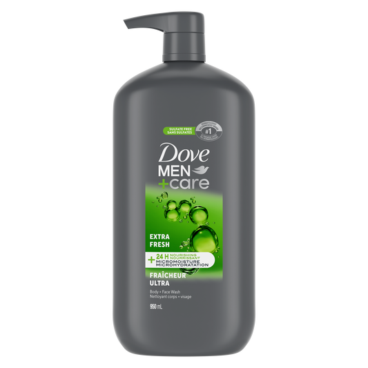 Dove Men+Care Extra Fresh Body & Face Wash, 887 mL