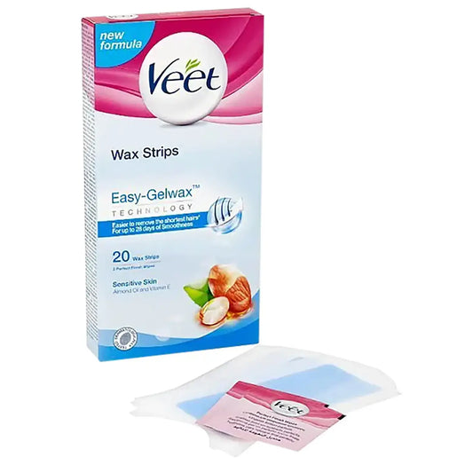 Veet Sensitive Skin Wax Strips, 20 Count