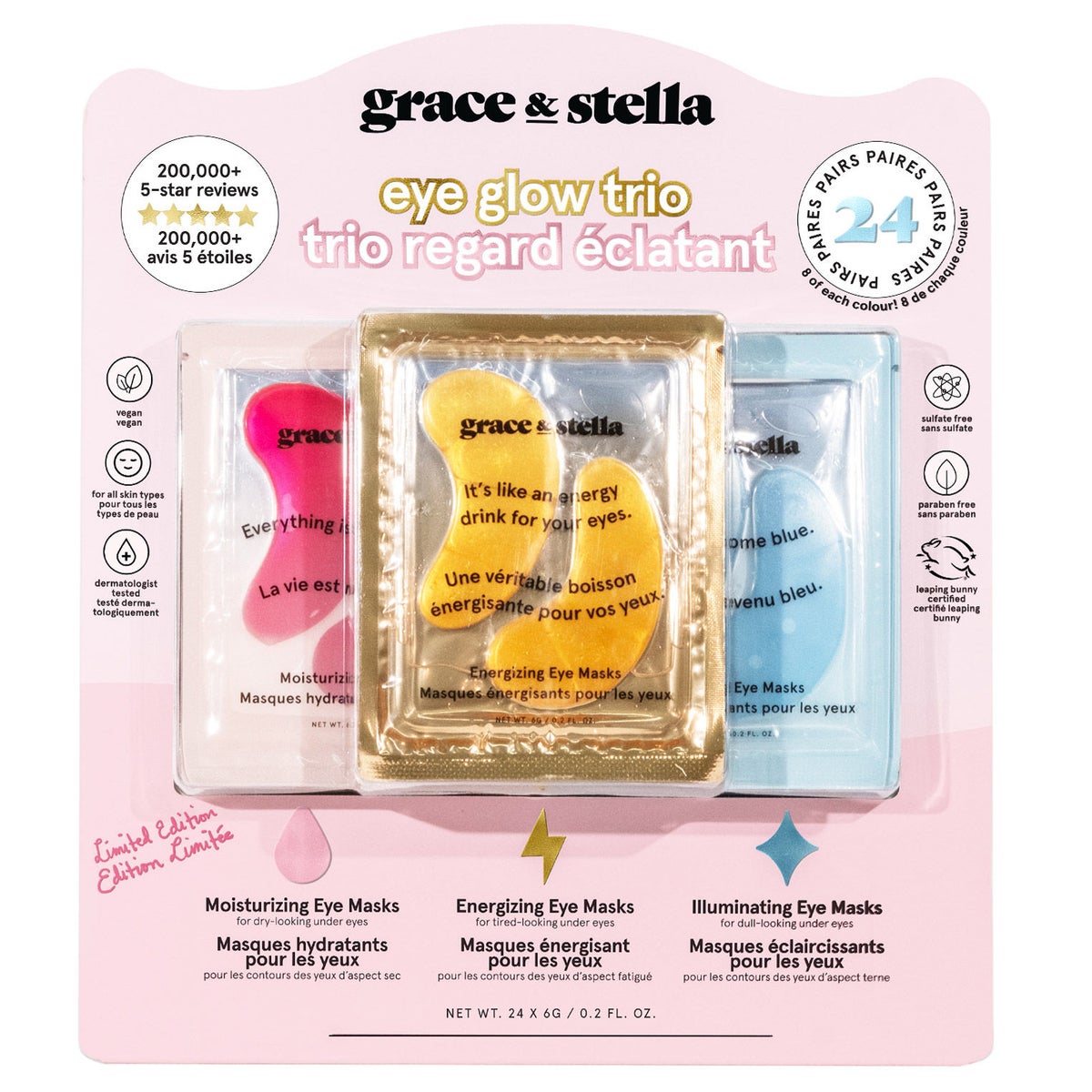 Grace & Stella Eye Glow Trio, 24 Pairs