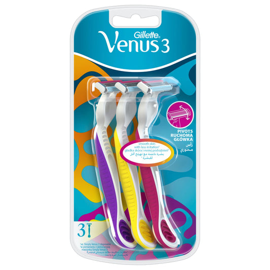 Gillette Simply Venus 3-Blade Disposable Razors, 3-Pack