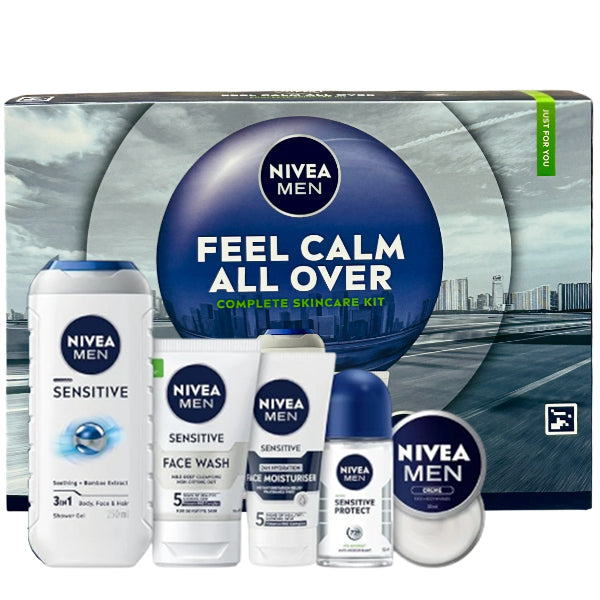 NIVEA Men Calm All Over Skincare Gift Set, 5-Piece