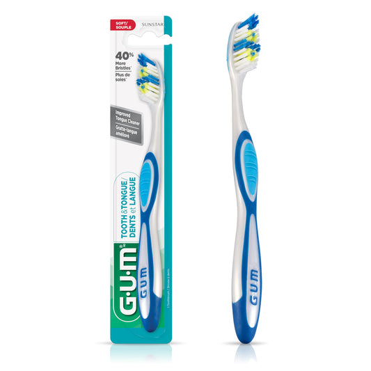 GUM Tooth & Tongue Toothbrush, Soft