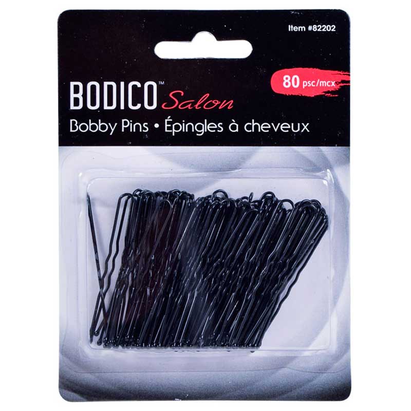 Bodico Salon Bobby Pins, Black, 80 Count