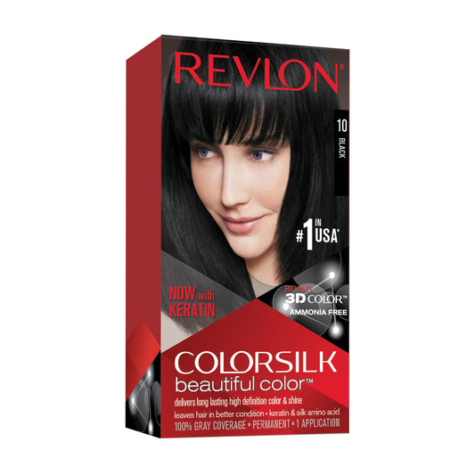 Revlon ColorSilk Hair Colour, 10 Black