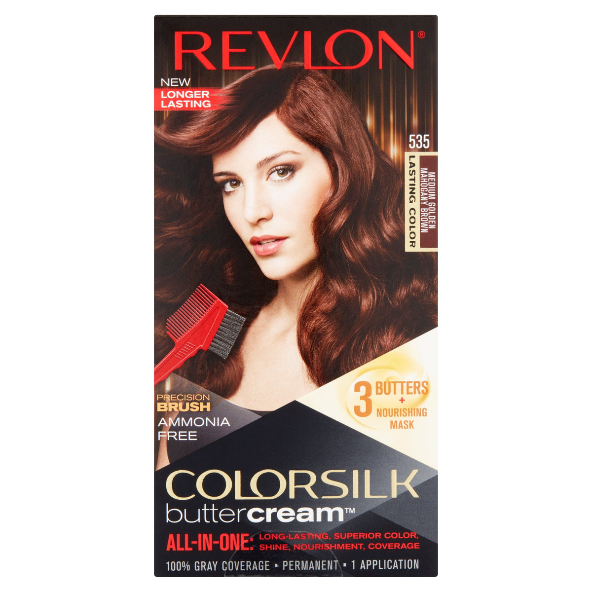 Revlon ColorSilk Hair Colour, 46 Medium Golden Mahogany Brown