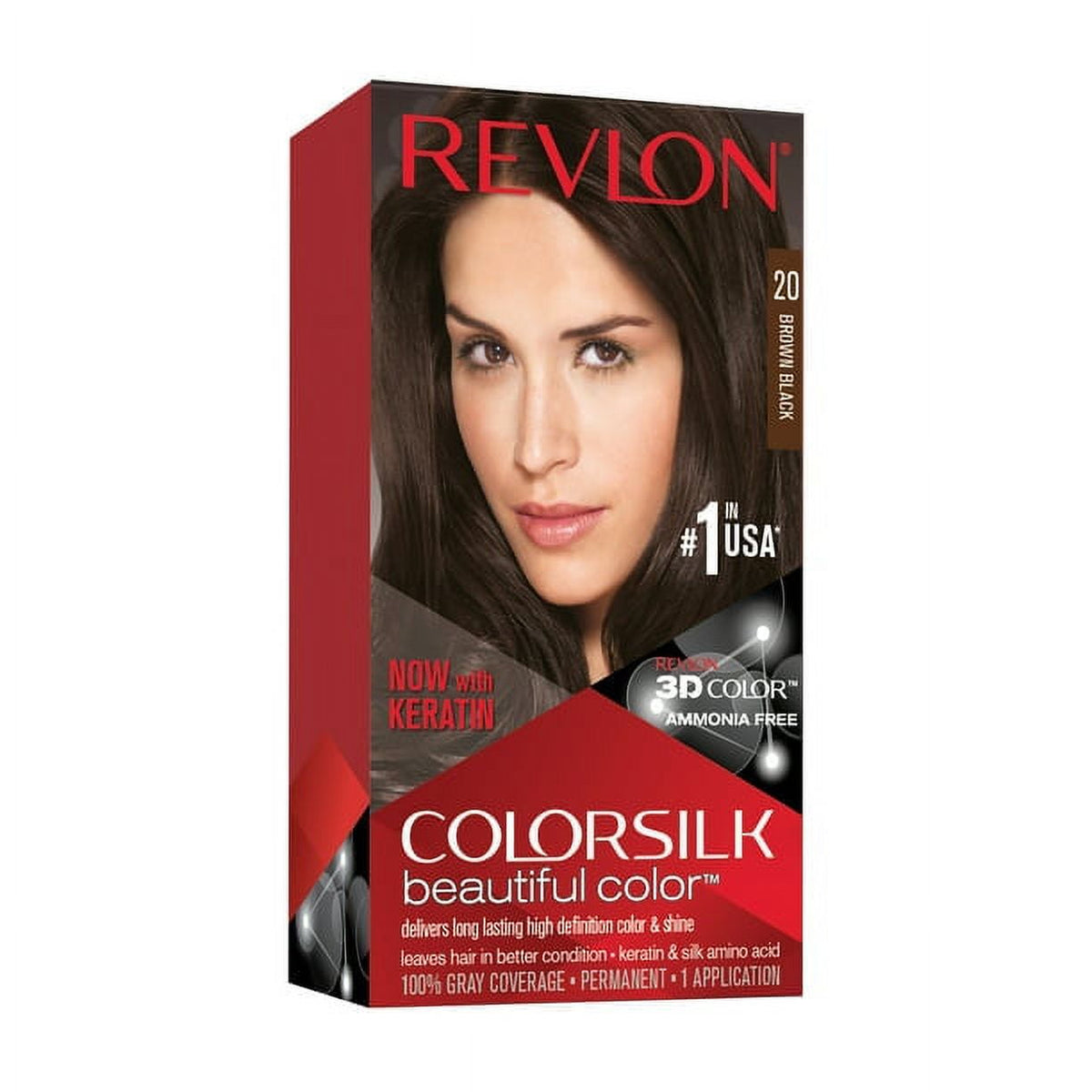 Revlon ColorSilk Hair Colour, 20 Brown Black