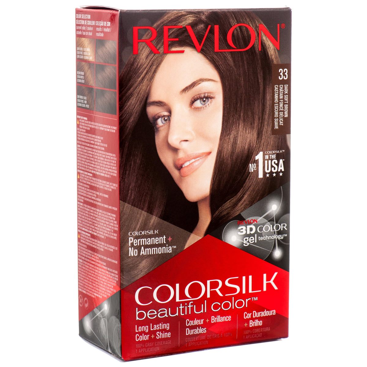 Revlon ColorSilk Hair Colour, 33 Dark Soft Brown