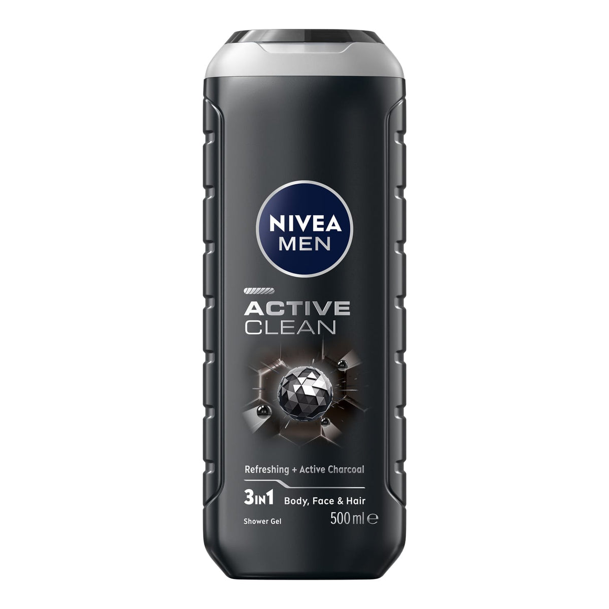 NIVEA Men Active Clean 3-in-1 Shower Gel, 500 mL