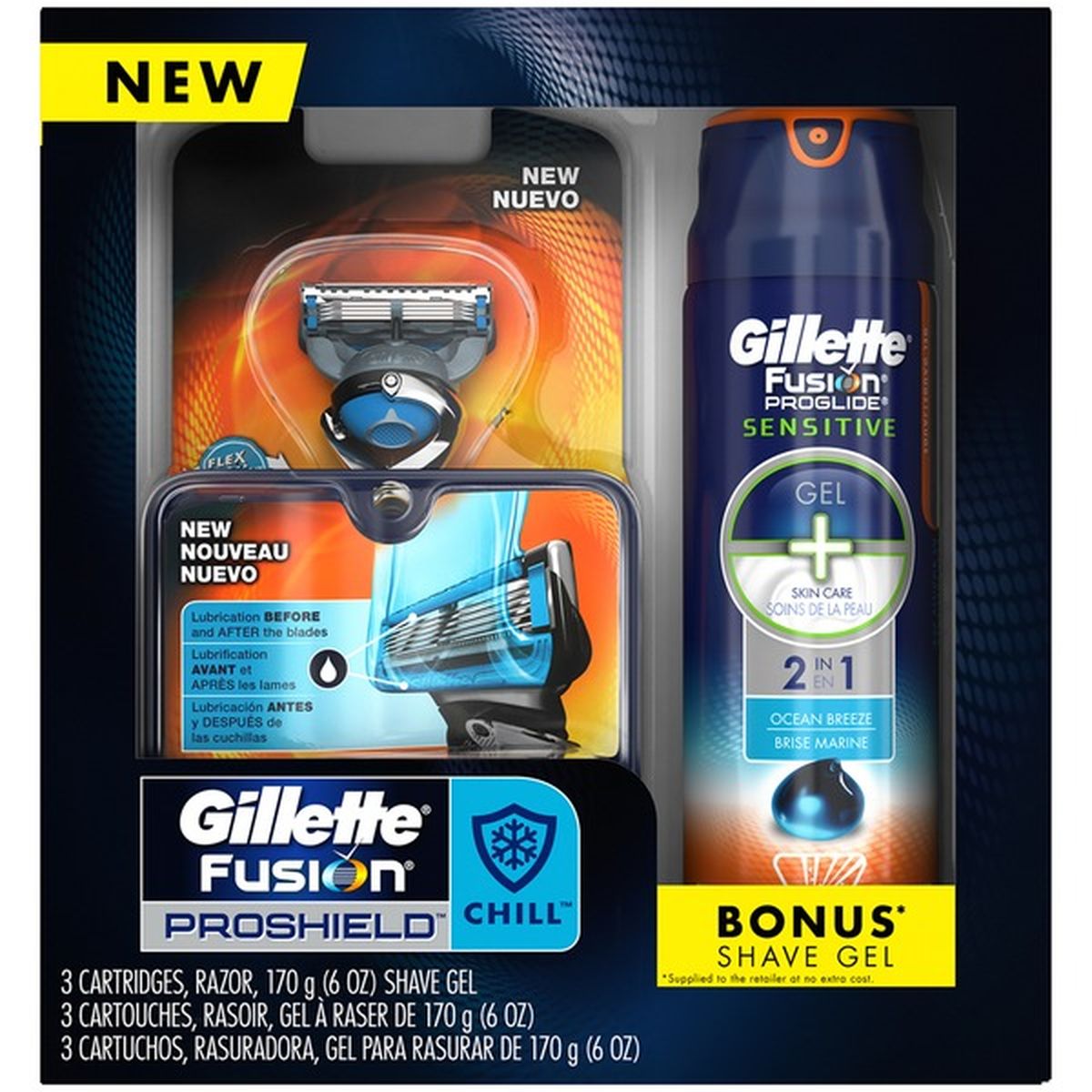 Gillette ProShield Chill Razor with 3 Cartridges