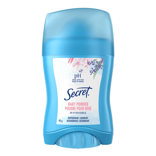 Secret Invisible Solid Antiperspirant, Baby Powder, 45 g