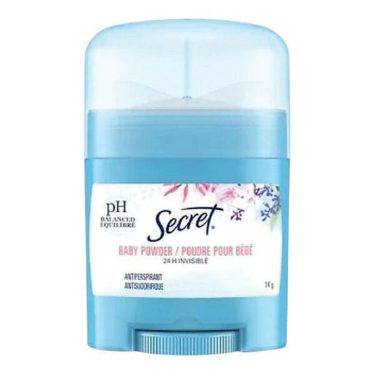Secret Invisible Antiperspirant, Baby Powder, Travel Size, 14 g