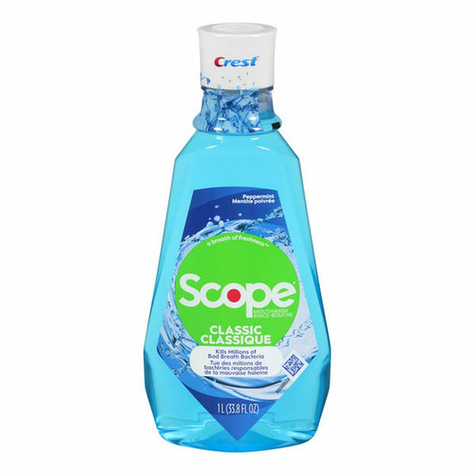 Crest Scope Classic Mouthwash, Cool Peppermint, 1 L